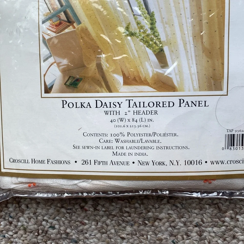 Croscill Polka Daisy Curtains 4 Panel Set 40x84 Floral Daisy Window Drapes